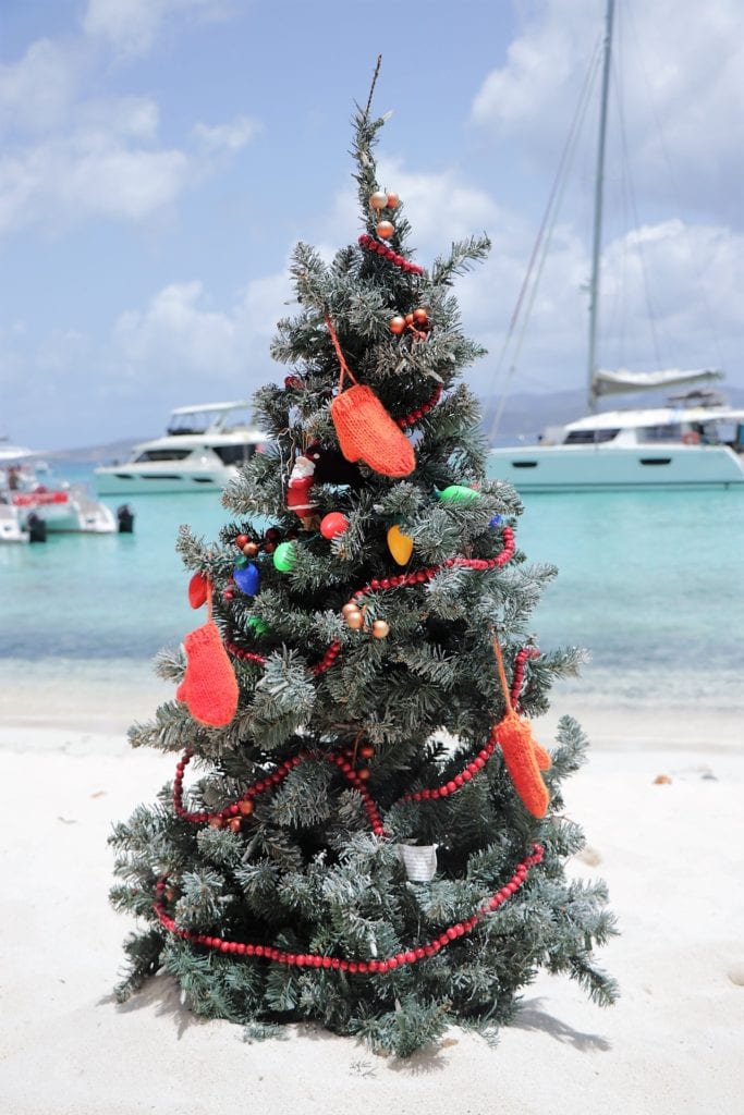 BVI Sailing Itinerary
Christmas in July.  White Bay, British Virgin Islands.