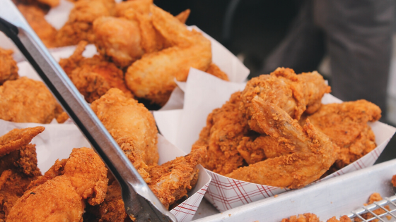 Fried chicken.  Foods that interfere with sleep during vacation.
