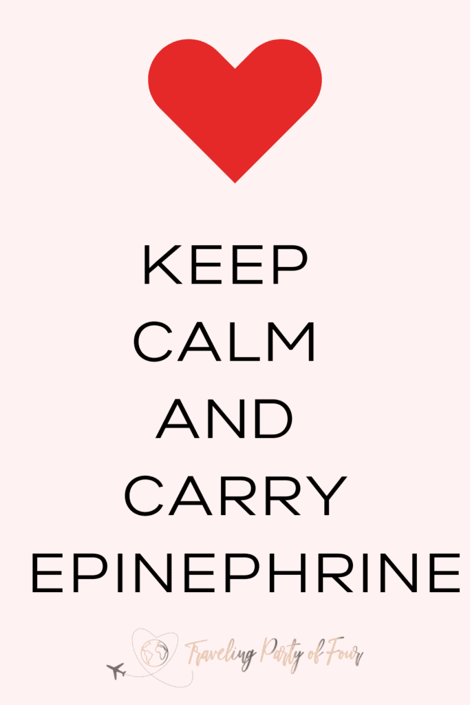 Traveling with nut allergy.  Pack your epinephrine