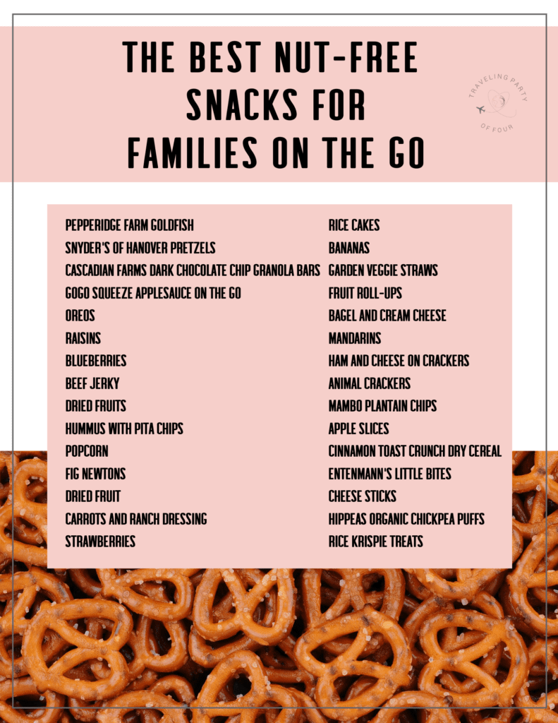 Travel With Nut Allergies.  List of nut free snacks for travel.
