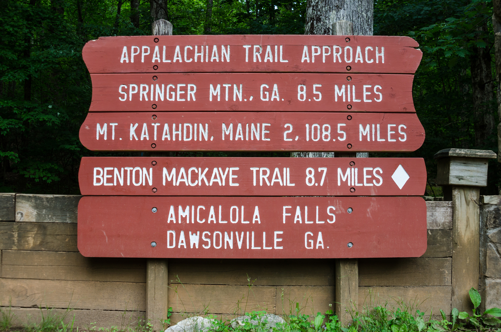 Things to do in Blue Ridge.  Sign for the Appalachian Trail.