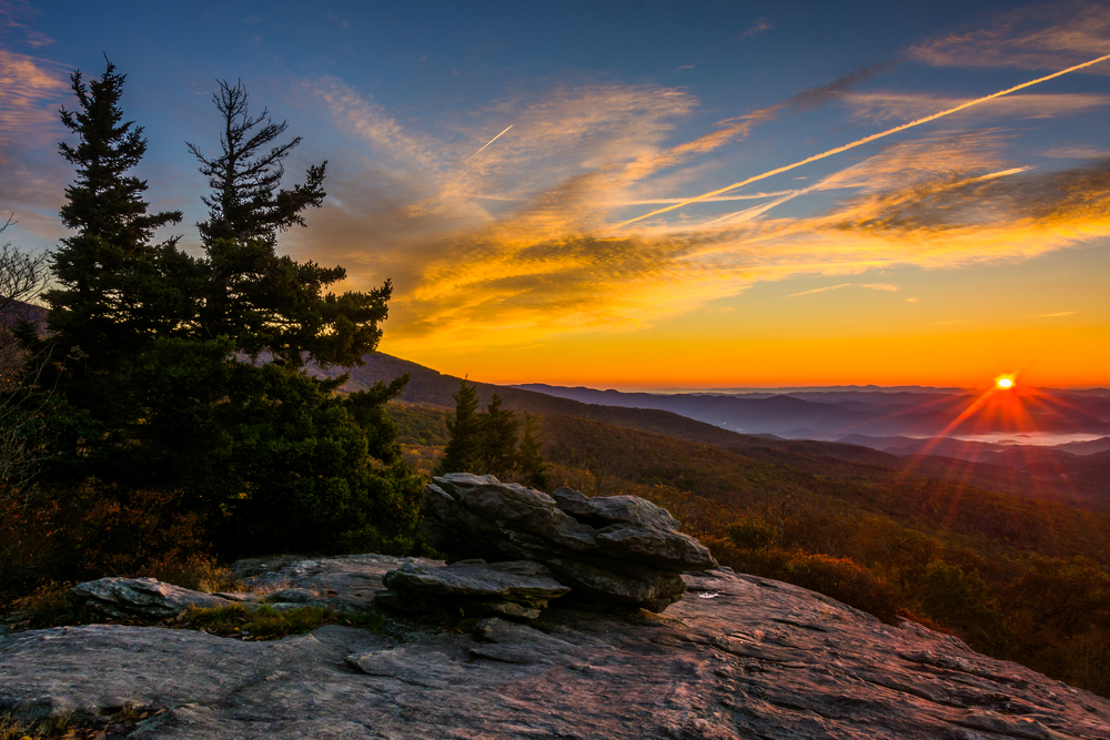 Things to do Blue Ridge.  Autumn sunrise from Beacon Heights, on the Blue Ridge Parkway.