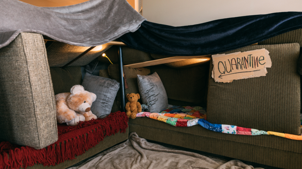 Staycation with kids.
A family room fort.