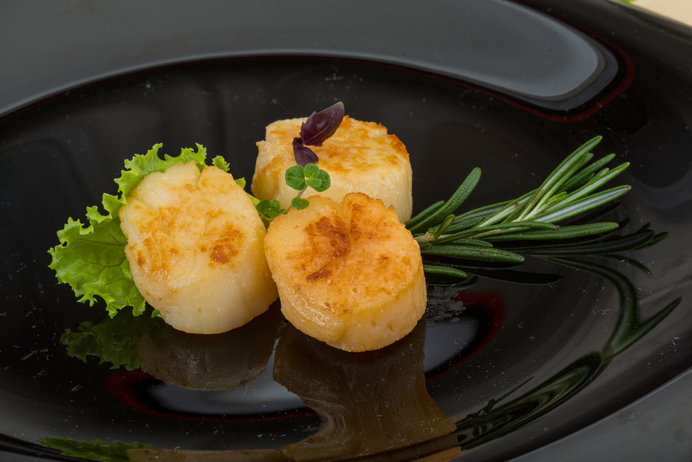 Weekend Family Getaways in Florida.
Grilled scallops in the bowl with herbs