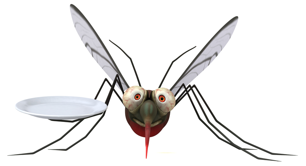 Summer Vacation Safety Tips.  Mosquito - 3D Illustration