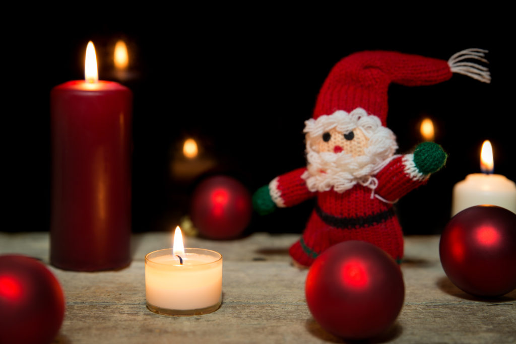 Christmas Bucket List Ideas.
Christmas decoration, candles, baubles, Santa Claus