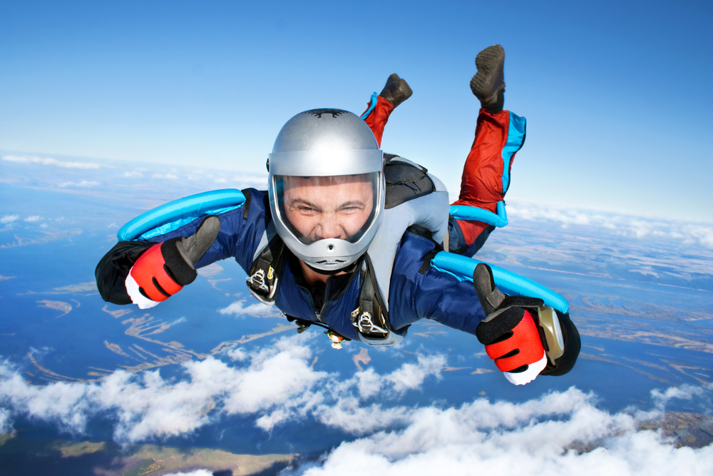 60 Things to do Before 60.
Skydiver falls through the air.